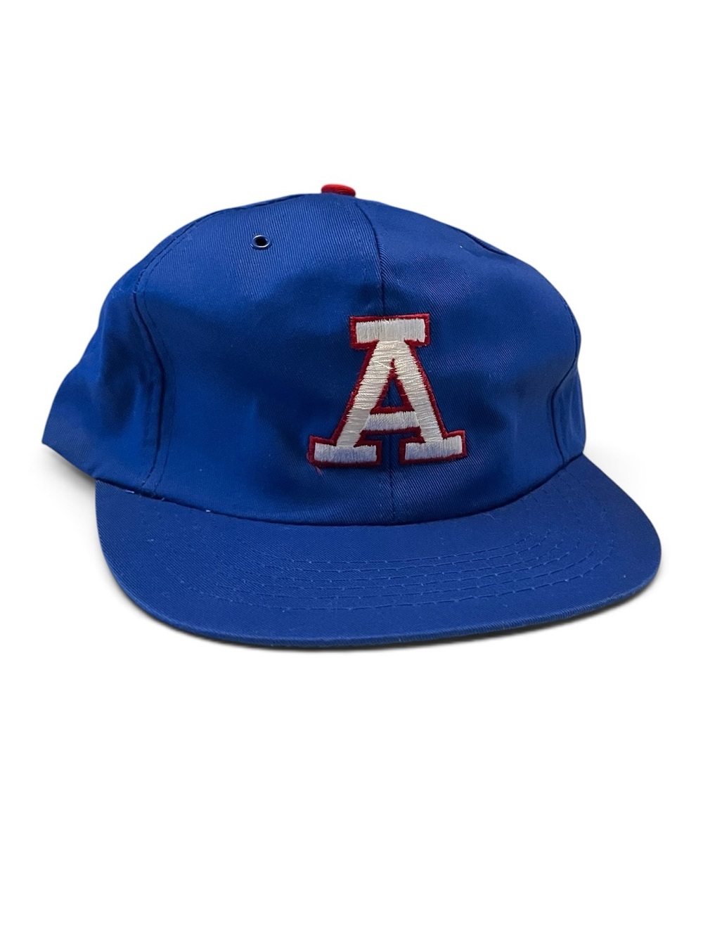 Blue Baseball Cap with White 'A' Patch